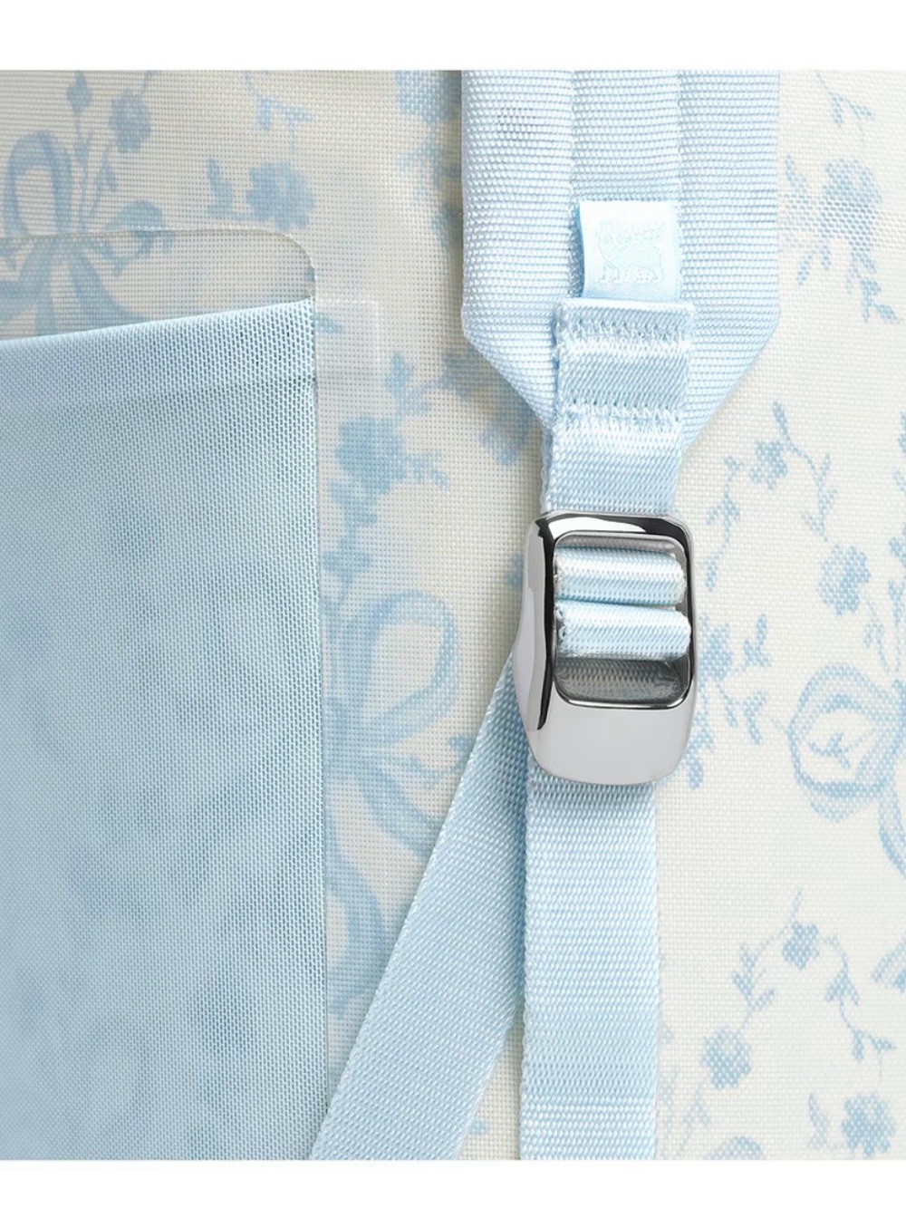 Madeleine Mini Tote Bag in Light Blue & Cream - Picture 6 of 8